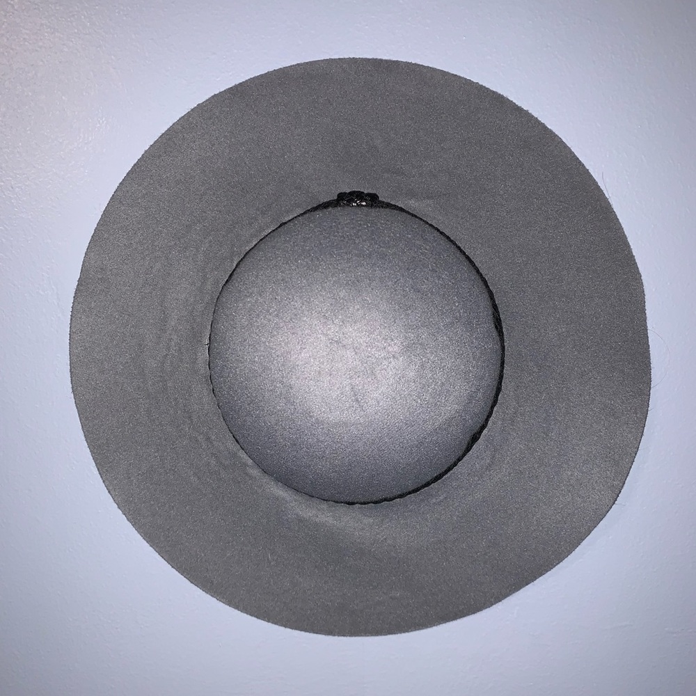 Brand New Grey Felt Hat with Black Braided Band